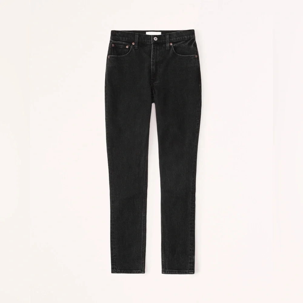 Abercrombie & Fitch Curve Love High Rise Skinny Jean in Black Size 16 (33) - Picture 7 of 13